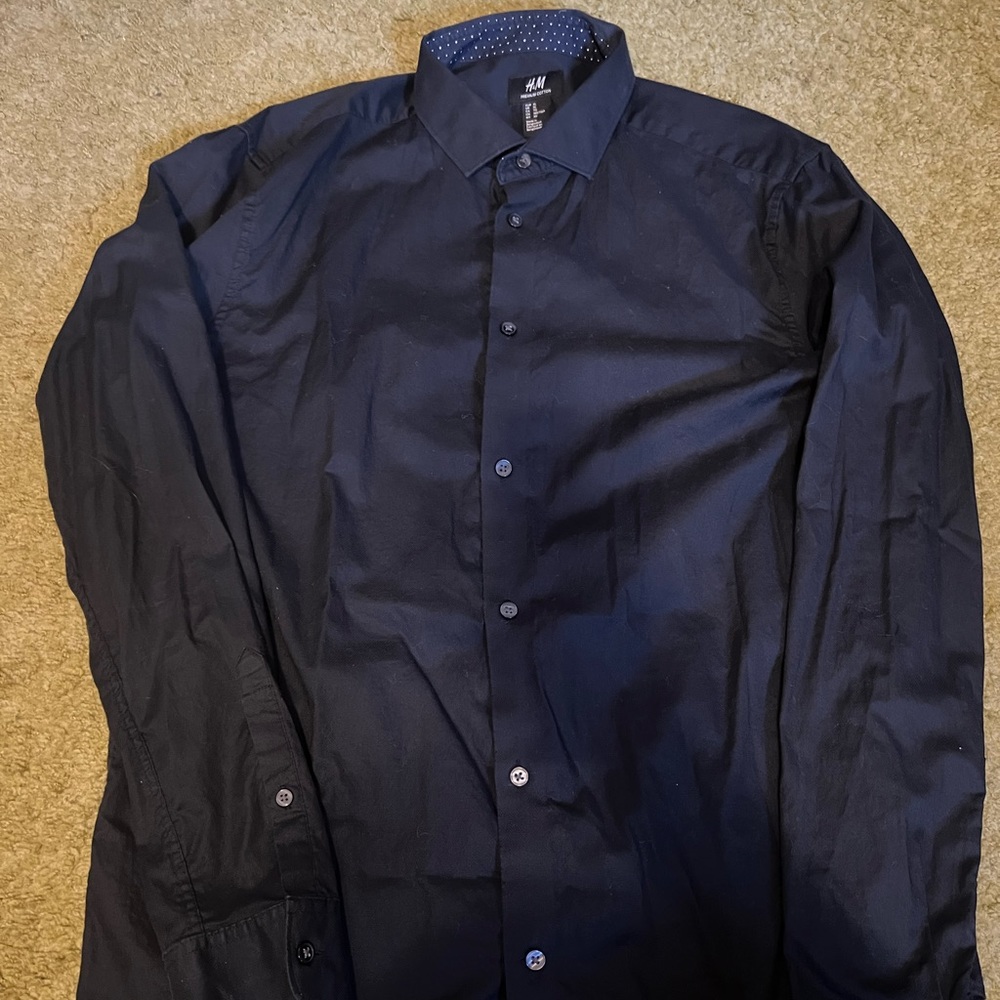 H&M premium cotton button up slim fit dress shirt XL dress shirt